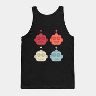 Retro Robot Icons Tank Top